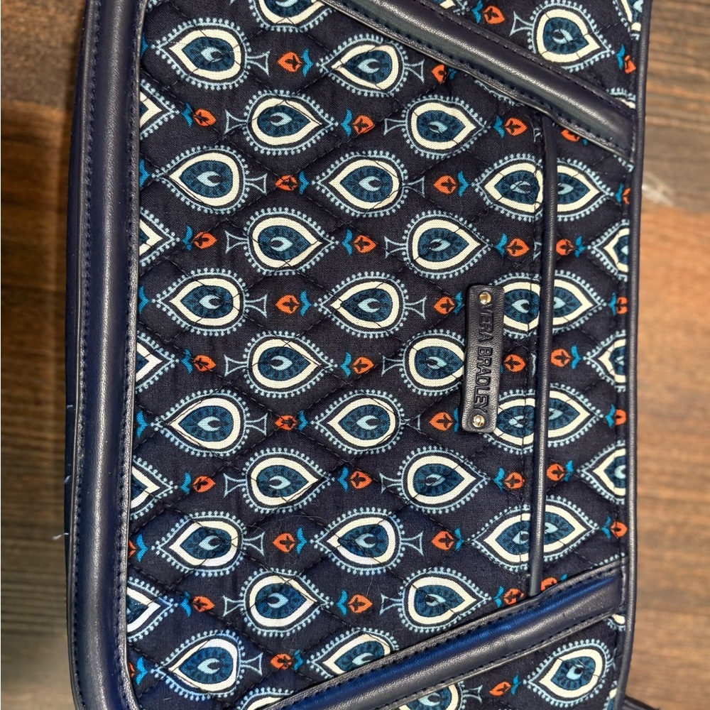 Vera Bradley Navy and Teal Patterned Toiletry Bag